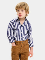 Kids Cotton Shirt - Blue Stripes