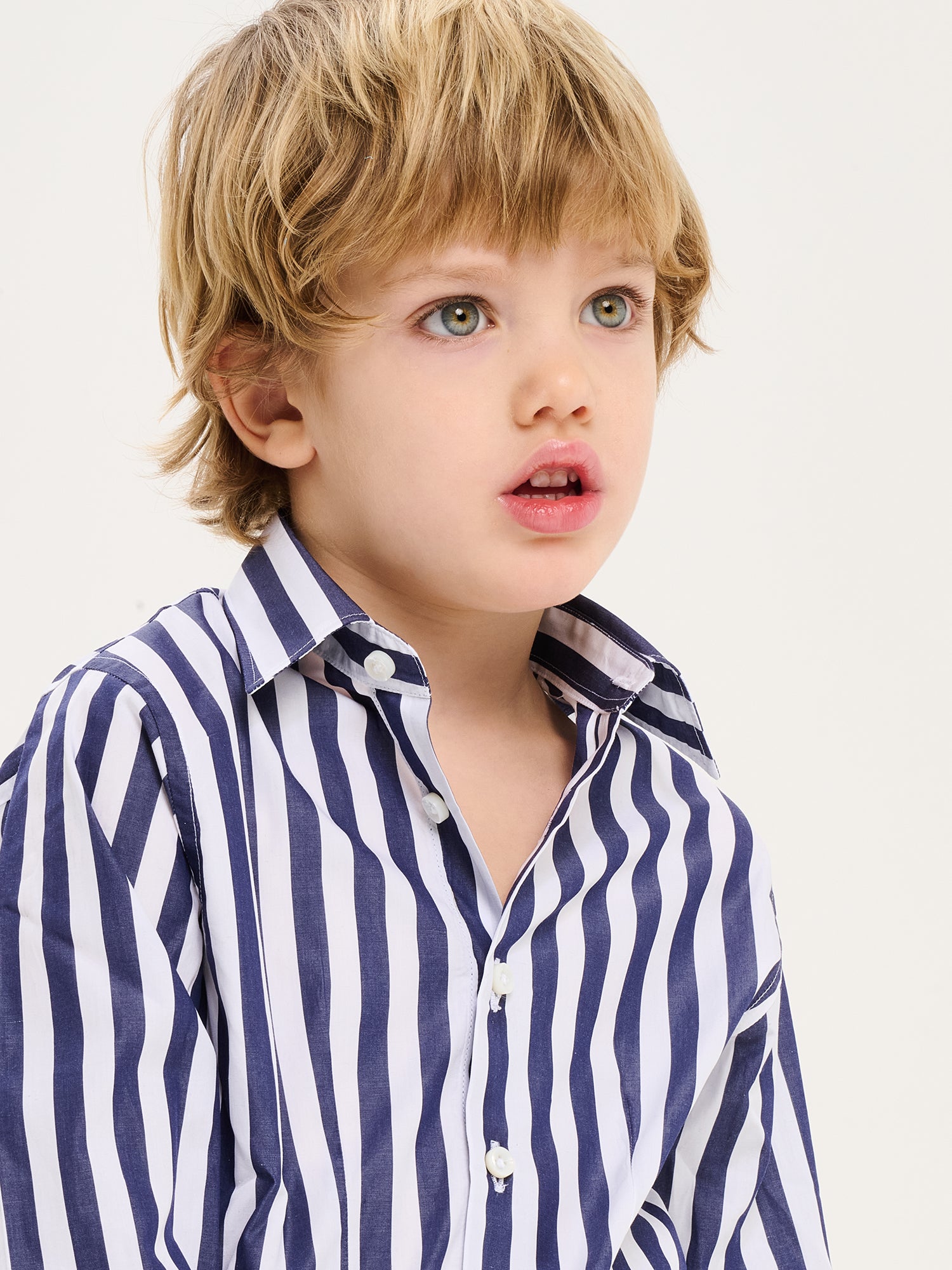 Kids Cotton Shirt - Blue Stripes