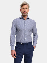 Camicia in Cotone - Fil a Fil a Righe Blu