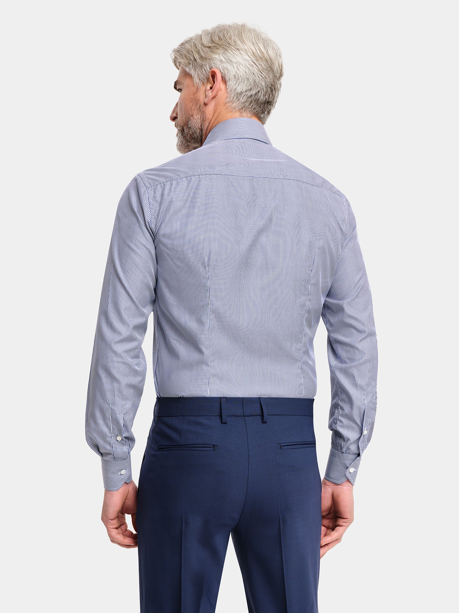 Cotton Shirt - Blue Striped Fil a Fil
