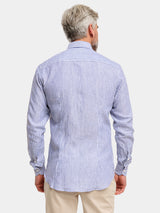 100% Linen Shirt - Light Blue Stripe