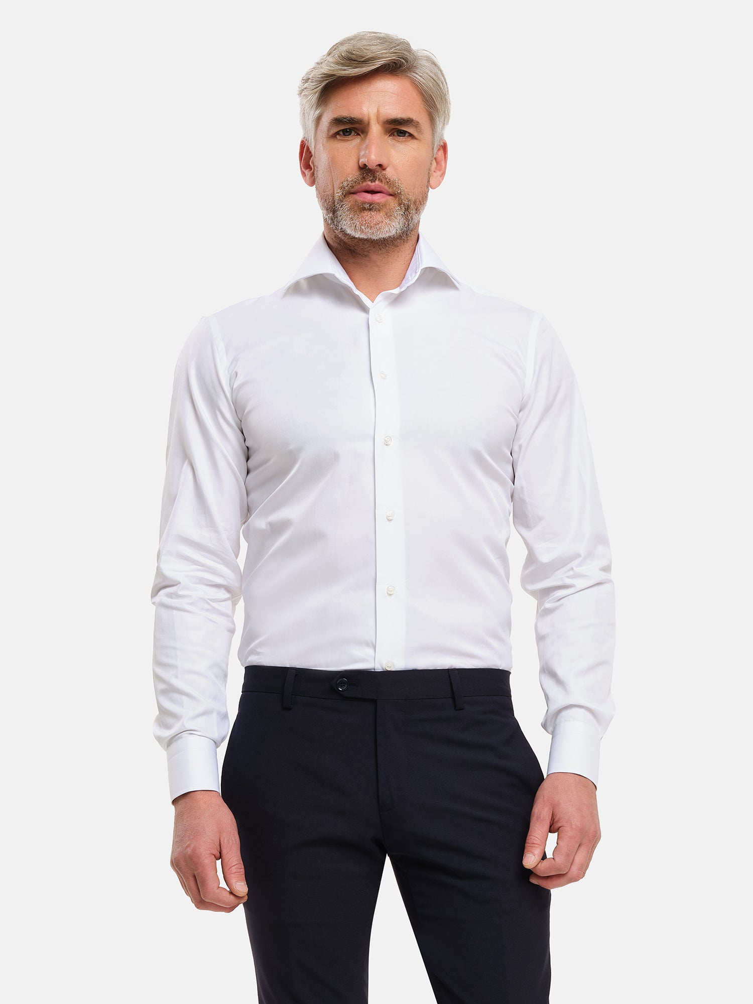 Gyza 45 Cotton Shirt - White Twill