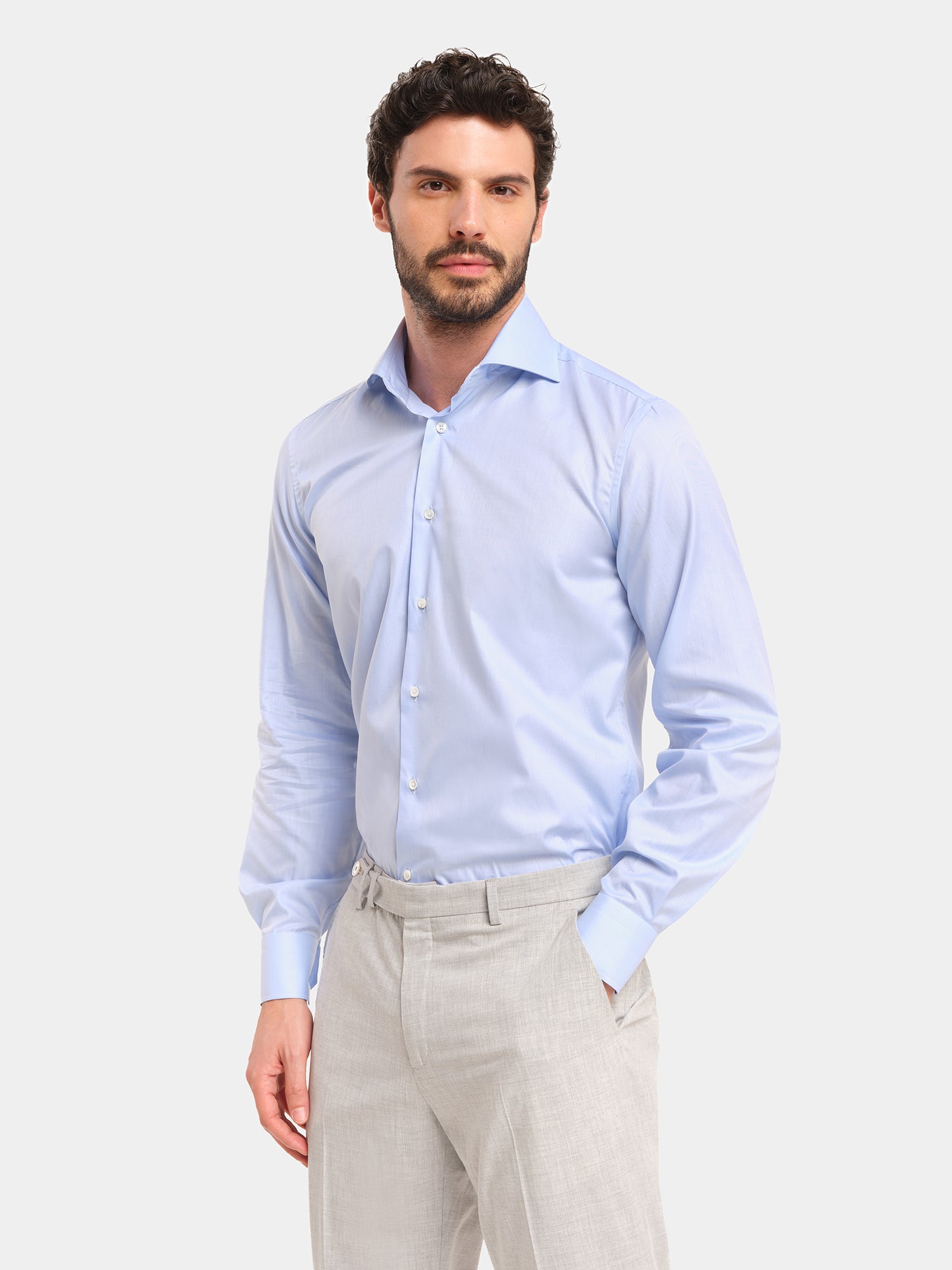 Cotton Shirt - Light Blue Superior Twill