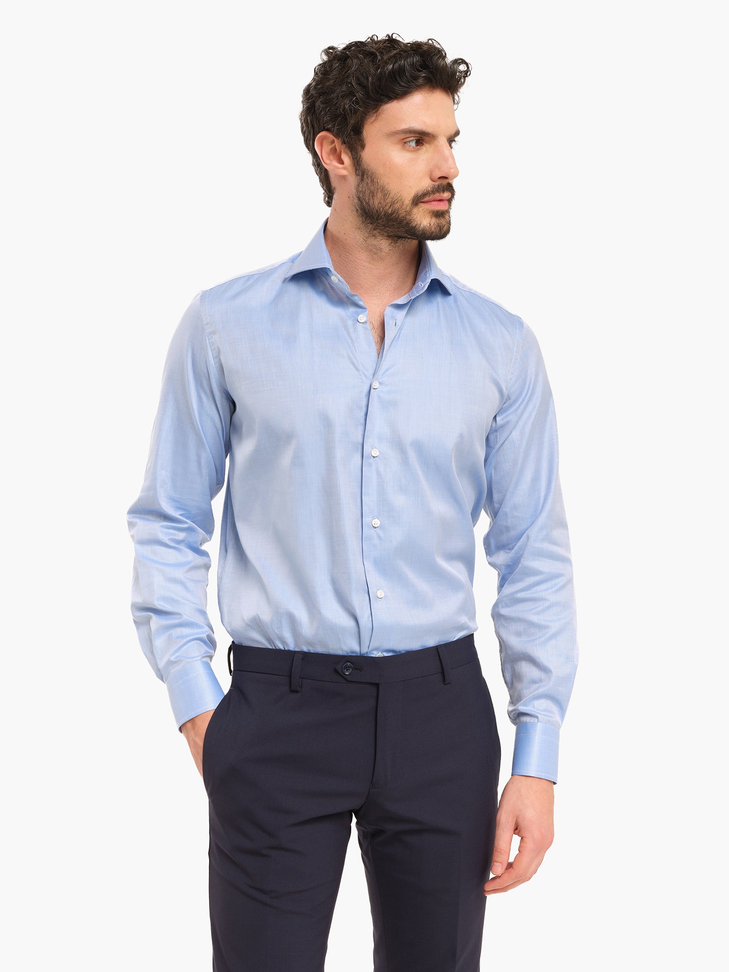 Camicia in Cotone - Twill Celeste