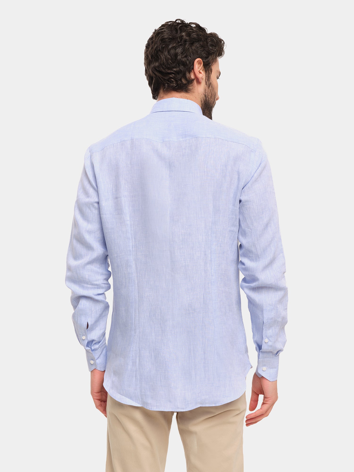 100% Linen Shirt - Light Blue