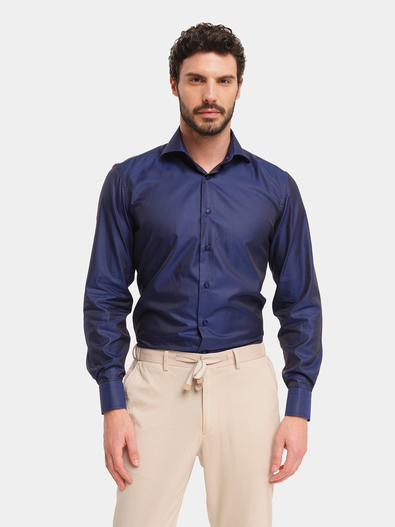 Camicia in Cotone - Twill Blu