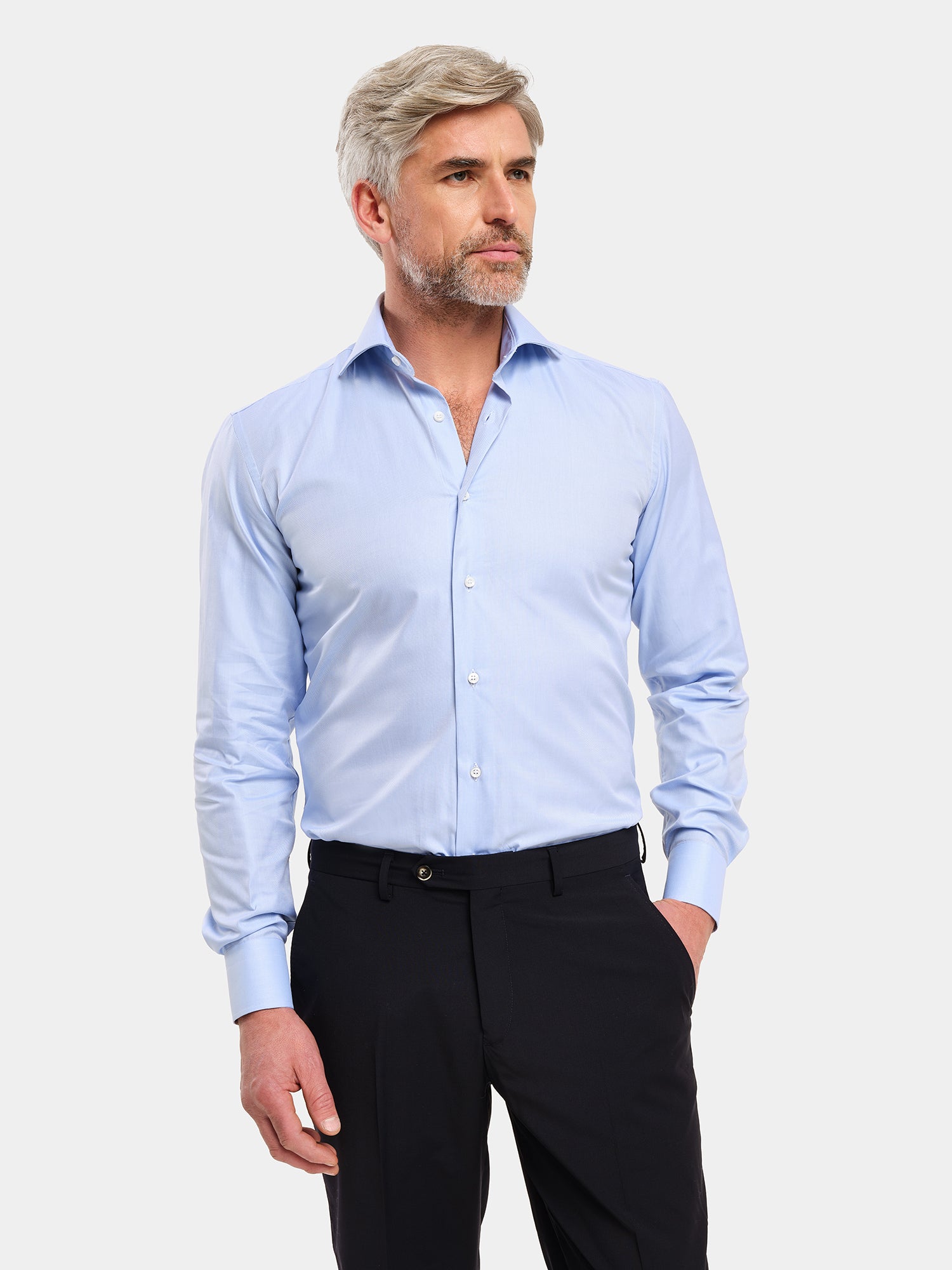 Camicia in Cotone - Royal Oxford Celeste