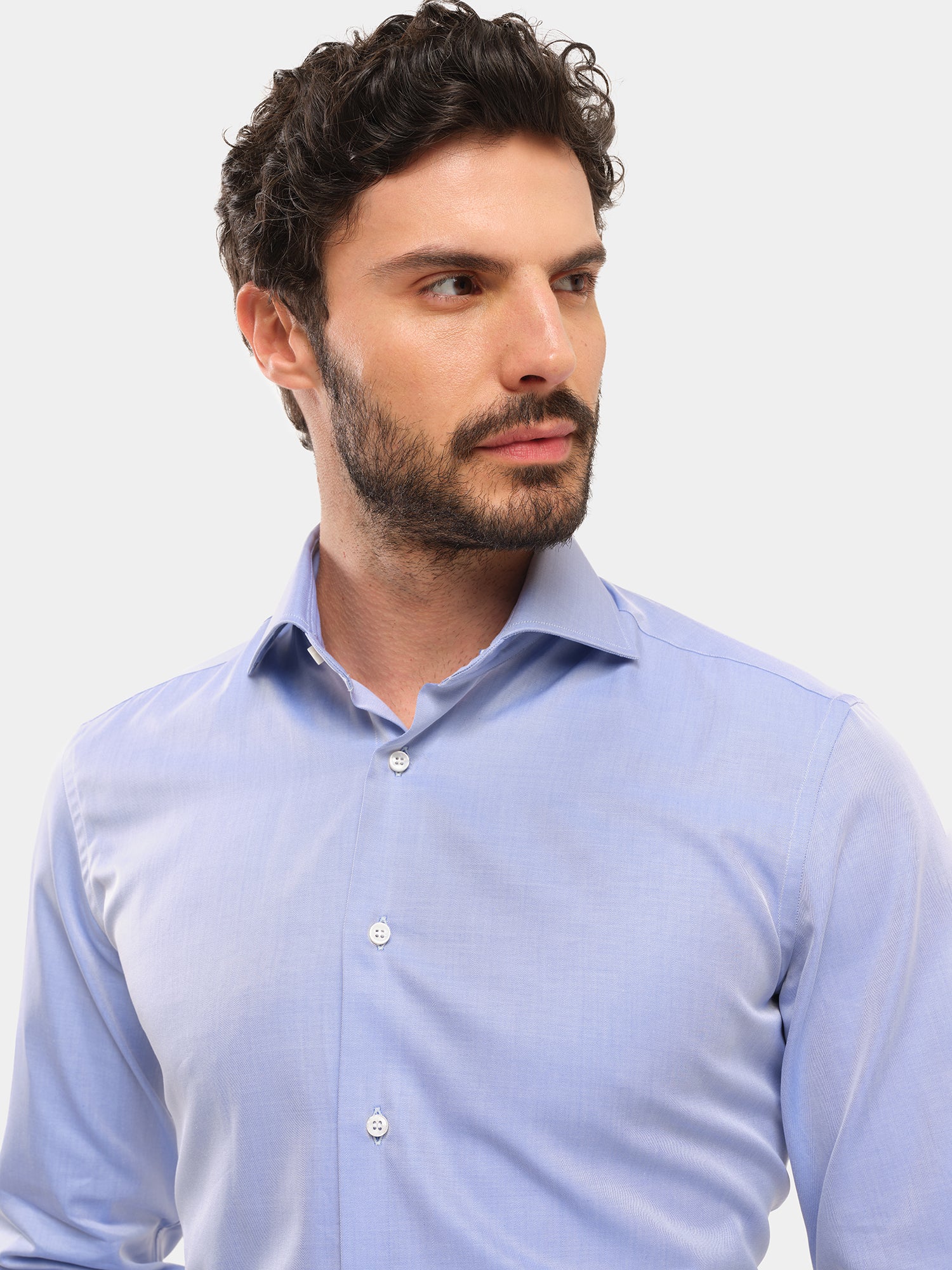 Camicia in cotone biologico - Twill Celeste