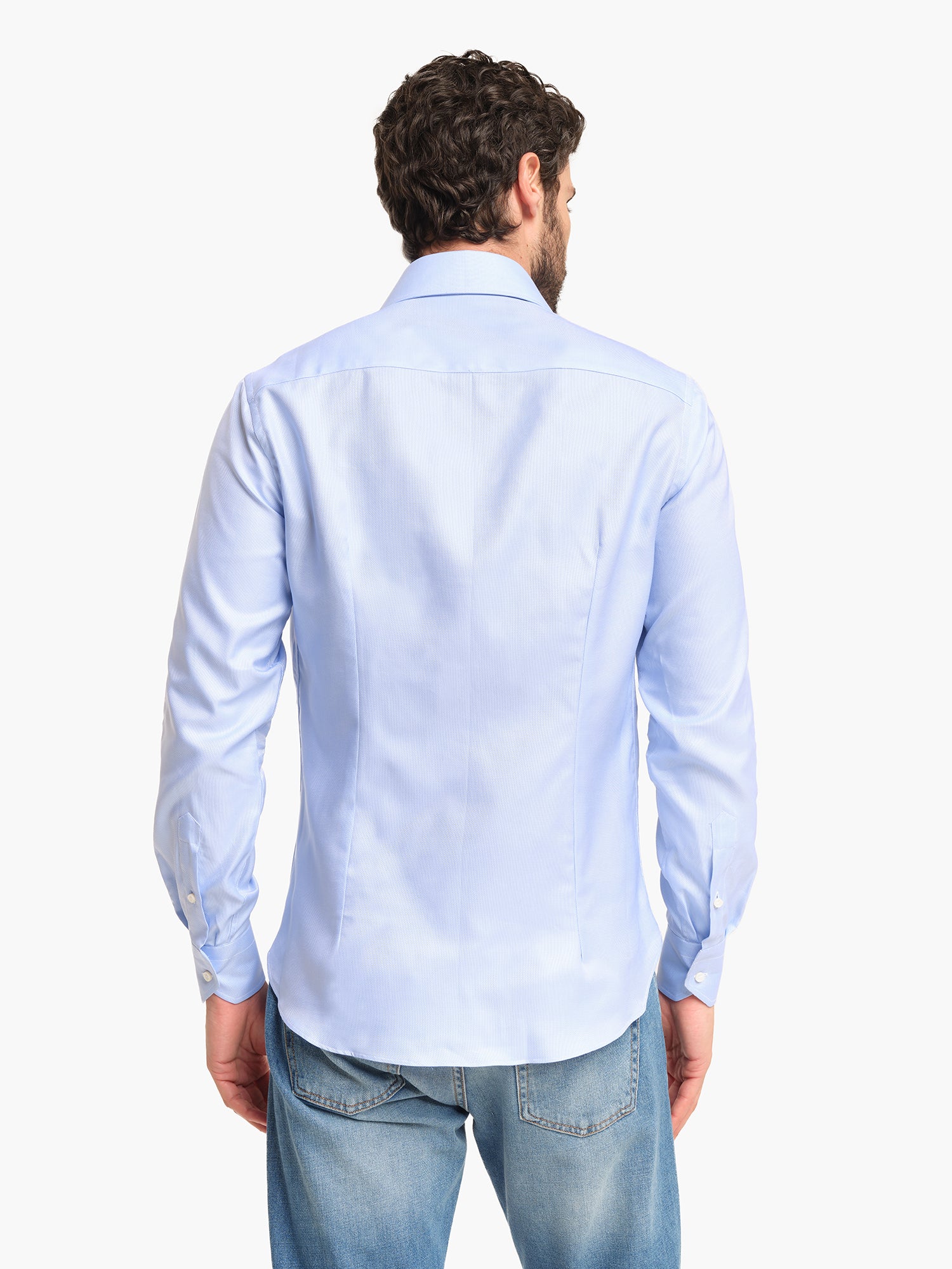 Camicia in cotone biologico - Oxford Celeste