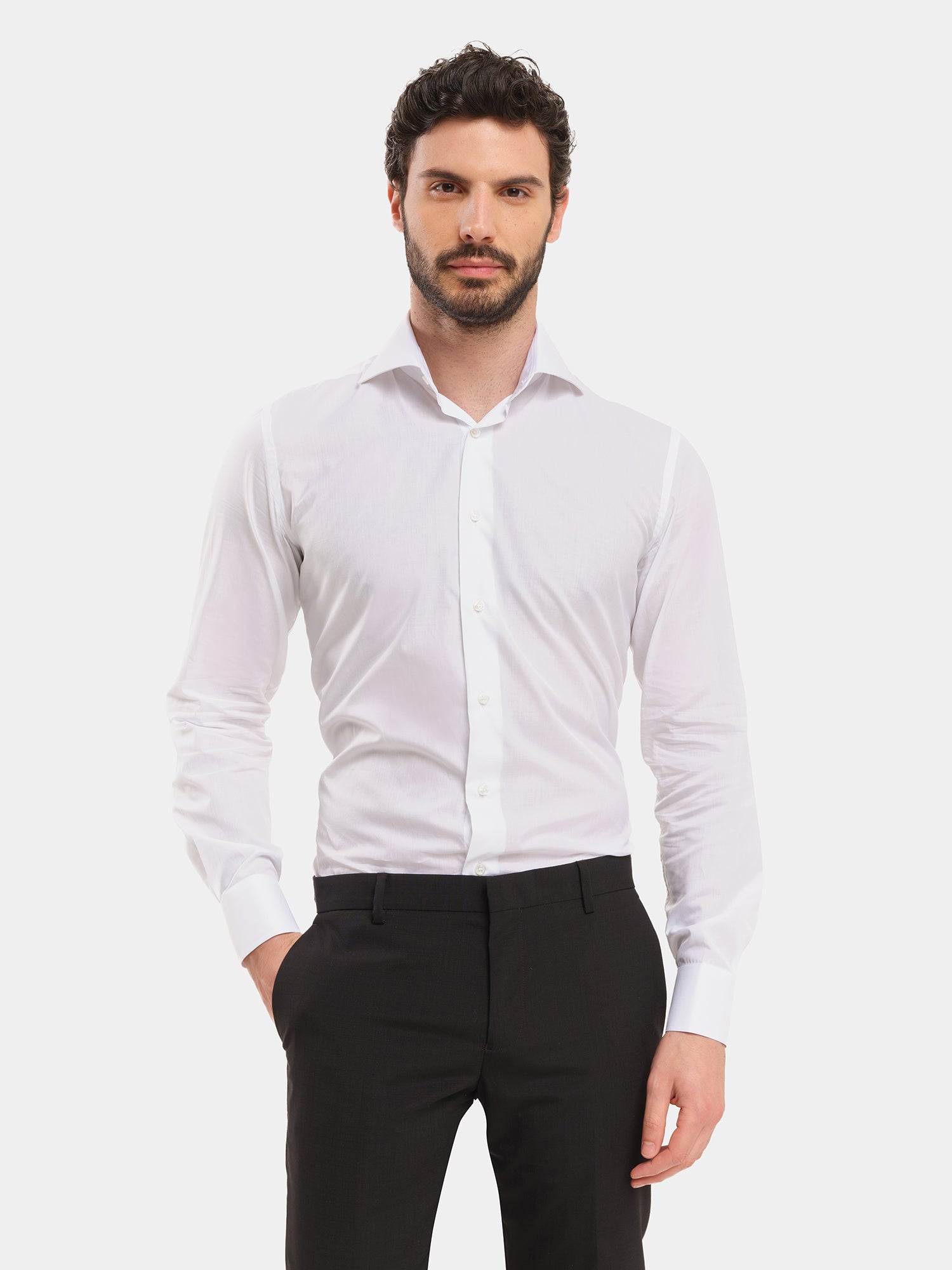 Camicia in Zephir Gyza 45 - Bianco