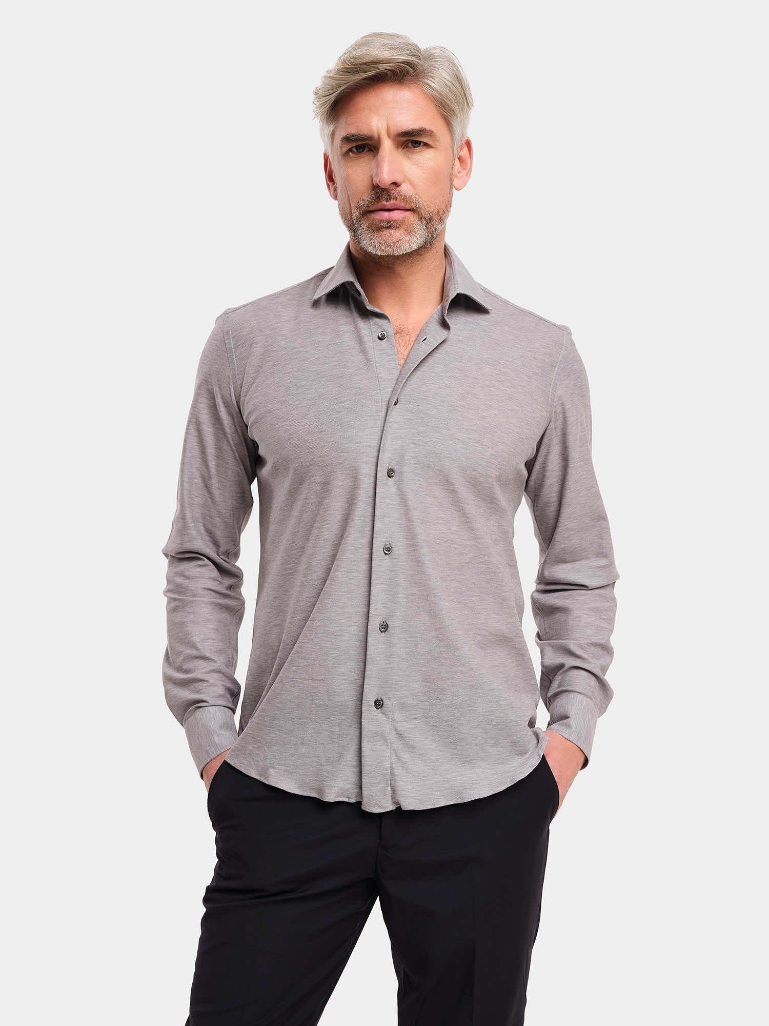 Camicia in Cotone - Jersey Grigio