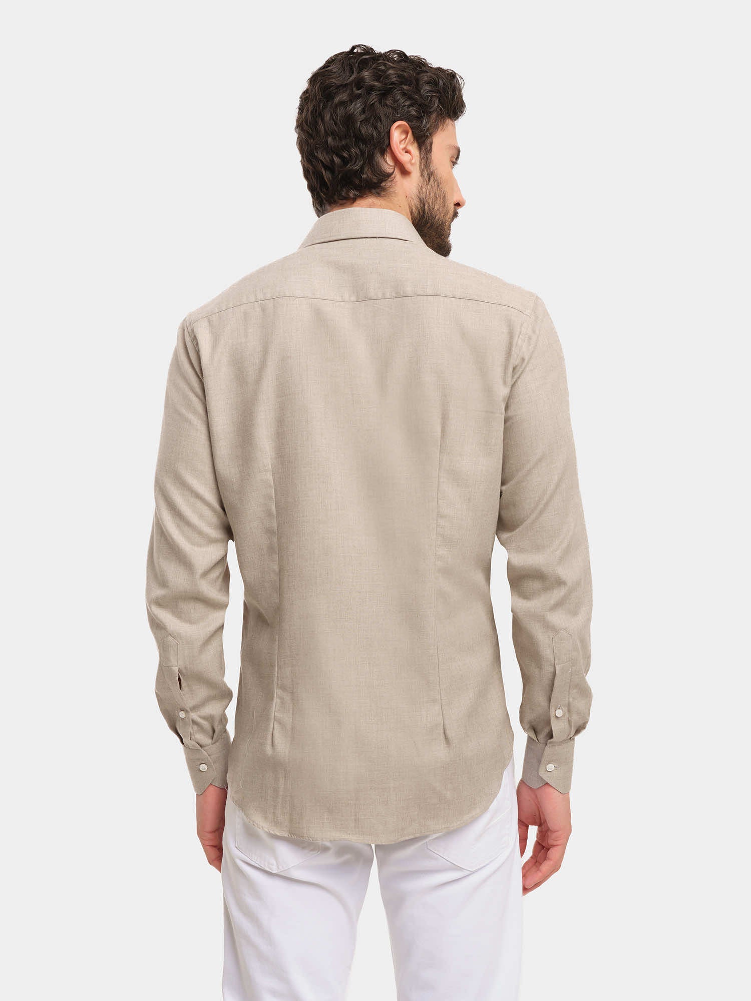 Cashmere Shirt - Light Brown Melange