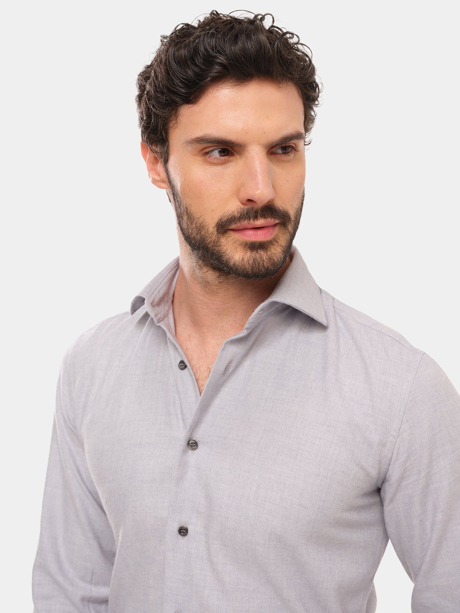 Camicia in Cashmere - Melange Avio