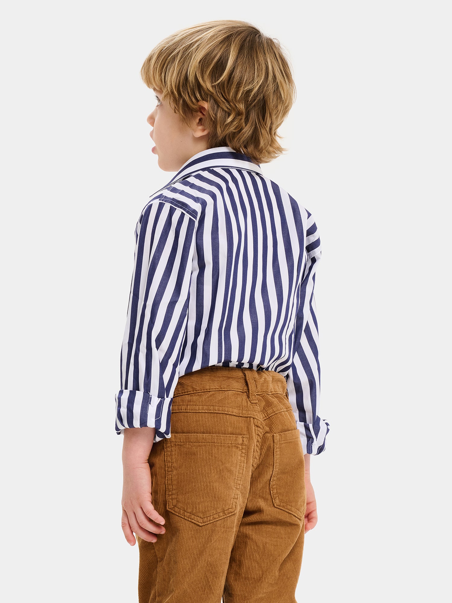 Camicia in Cotone Bambino - A Righe Blu