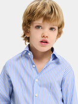 Camicia in Cotone Bambino - A Righe Celesti