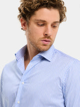 Camicia in Cotone - A Righe Celesti