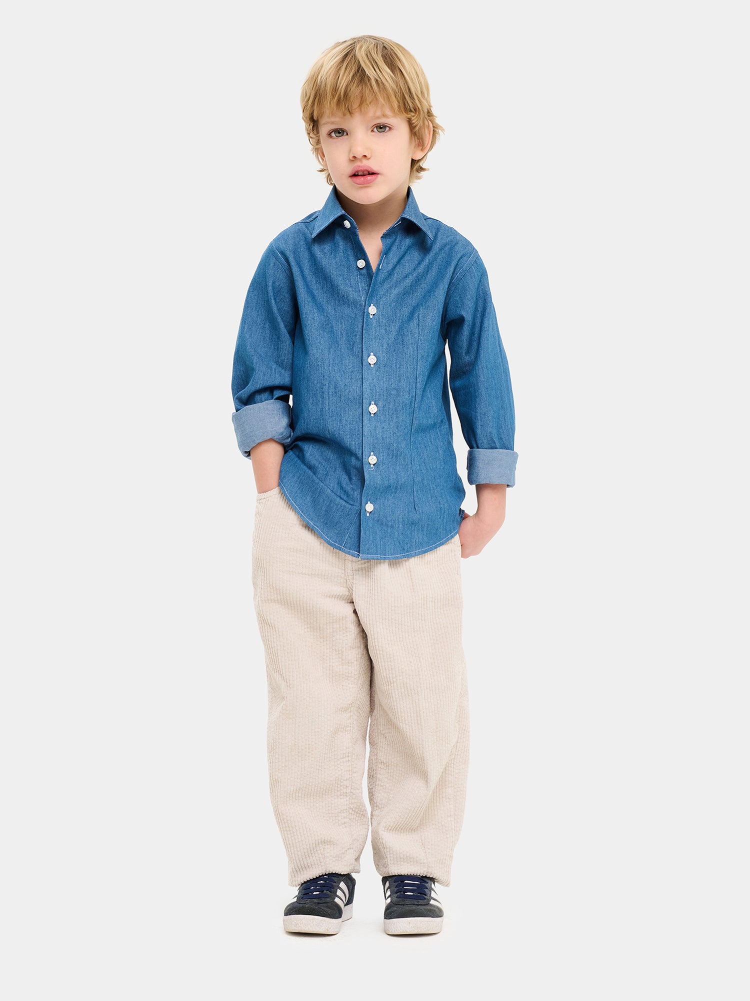 Camicia in Cotone Bambino - Denim Chiaro