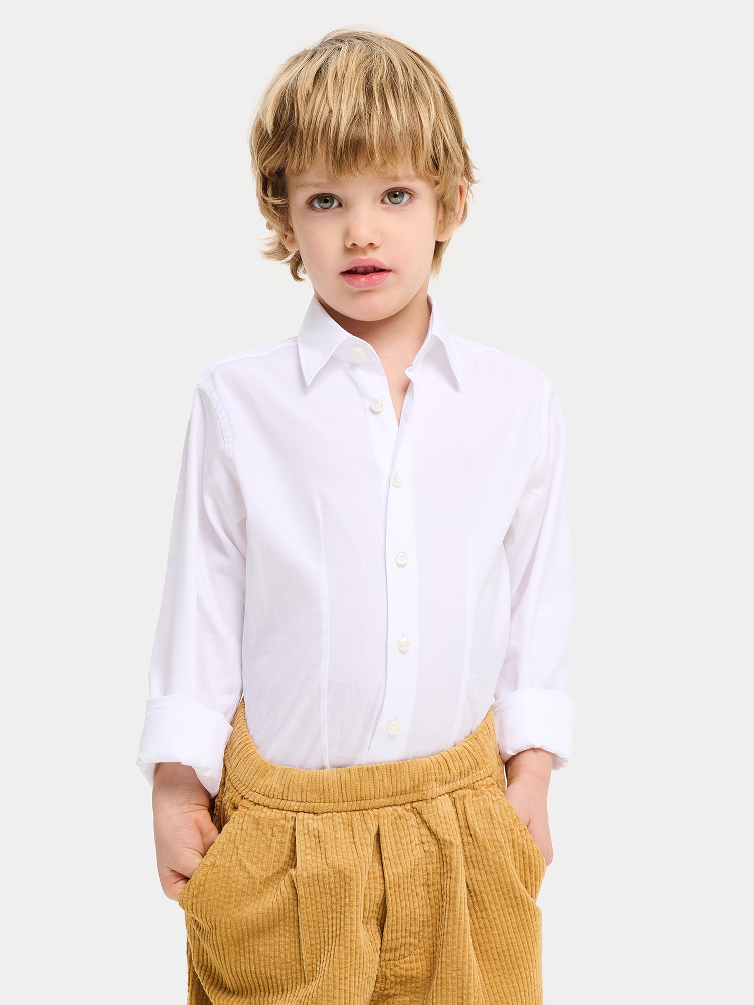 Camicia in Cotone Bambino - Oxford Bianco