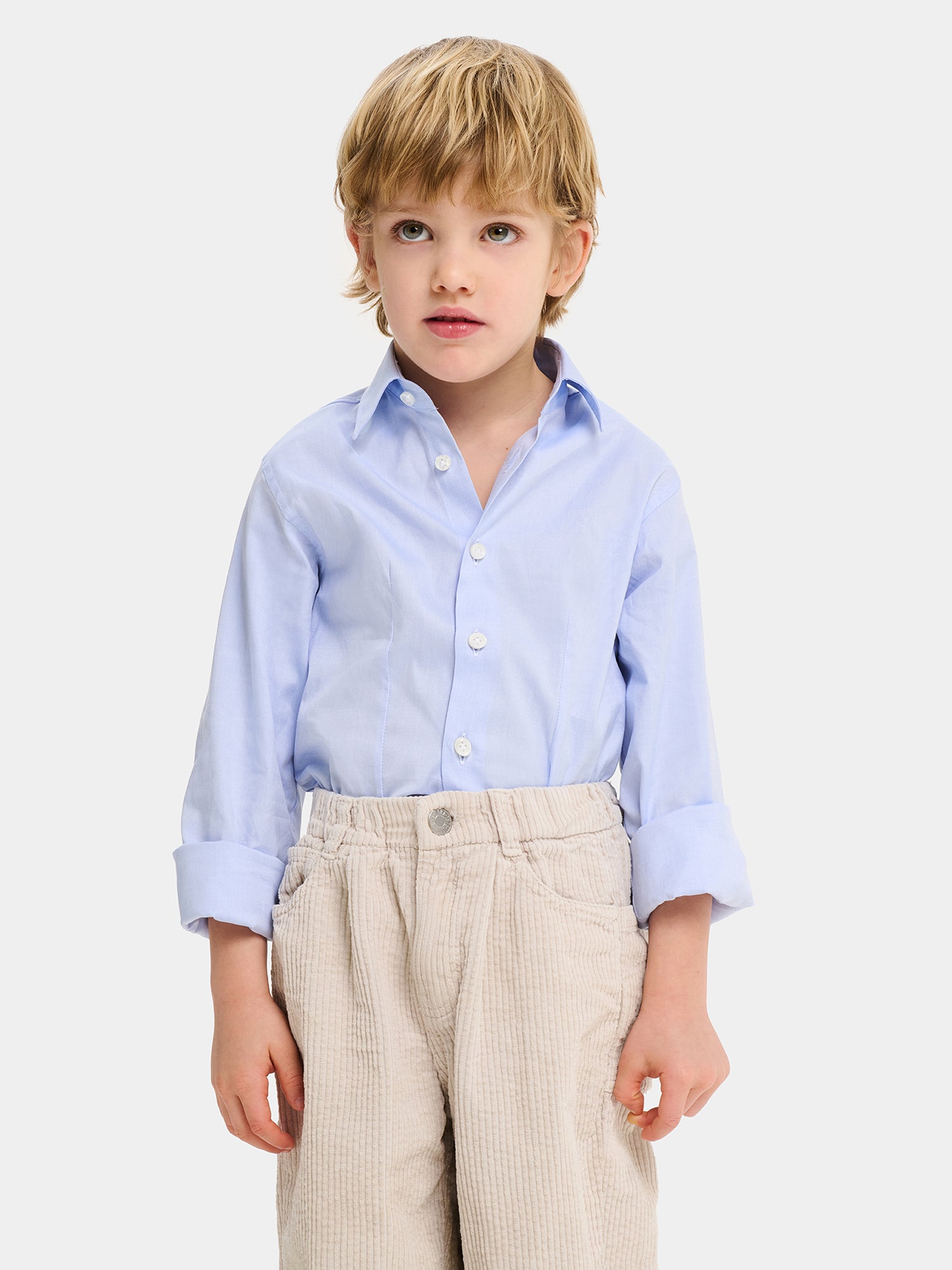 Camicia in Cotone Bambino - Oxford Celeste