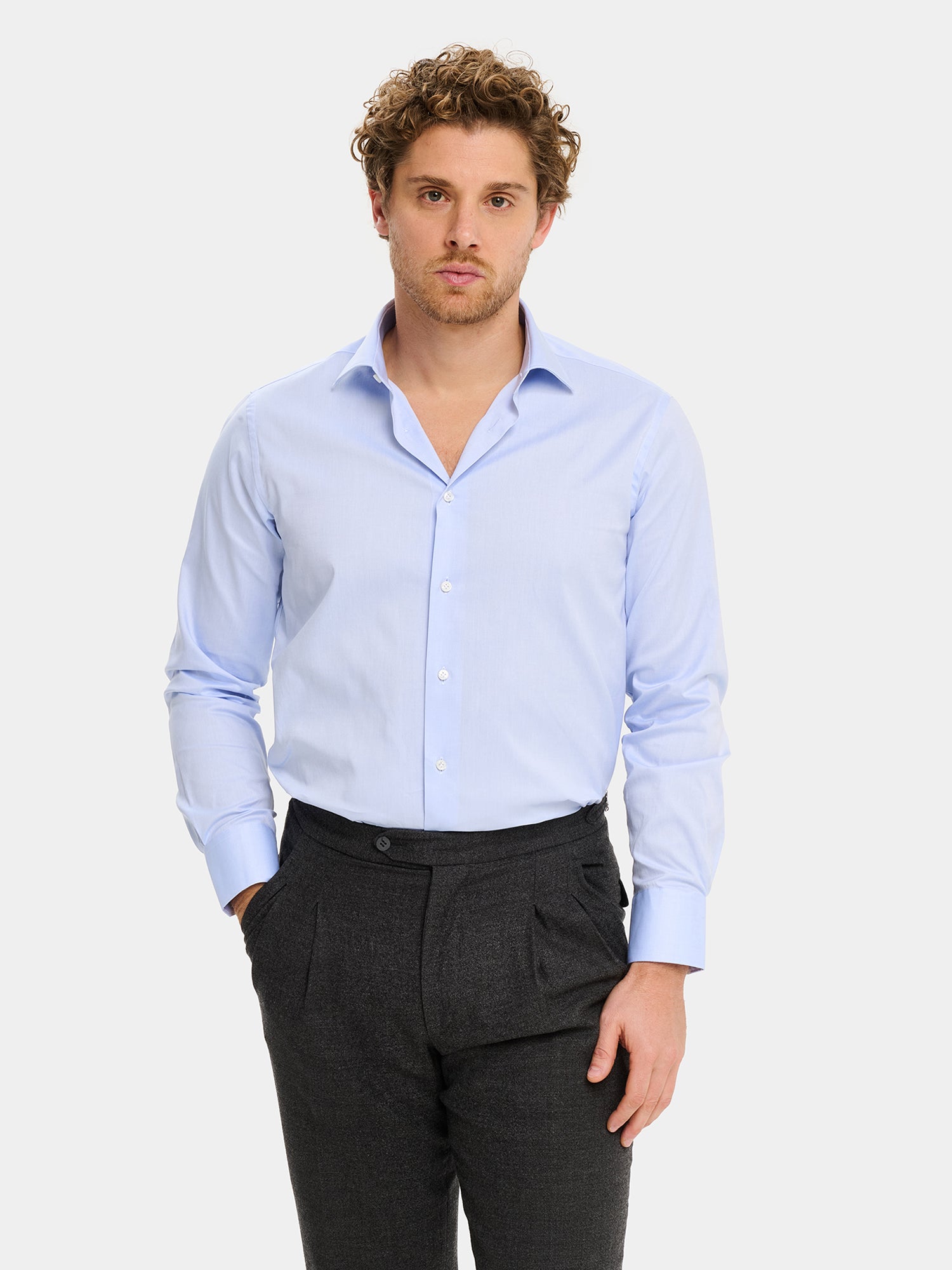 Camicia in Cotone - Oxford Celeste