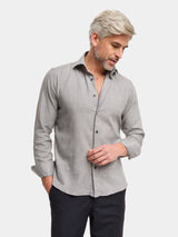 Camicia in Lana Merino - Melange Grigio