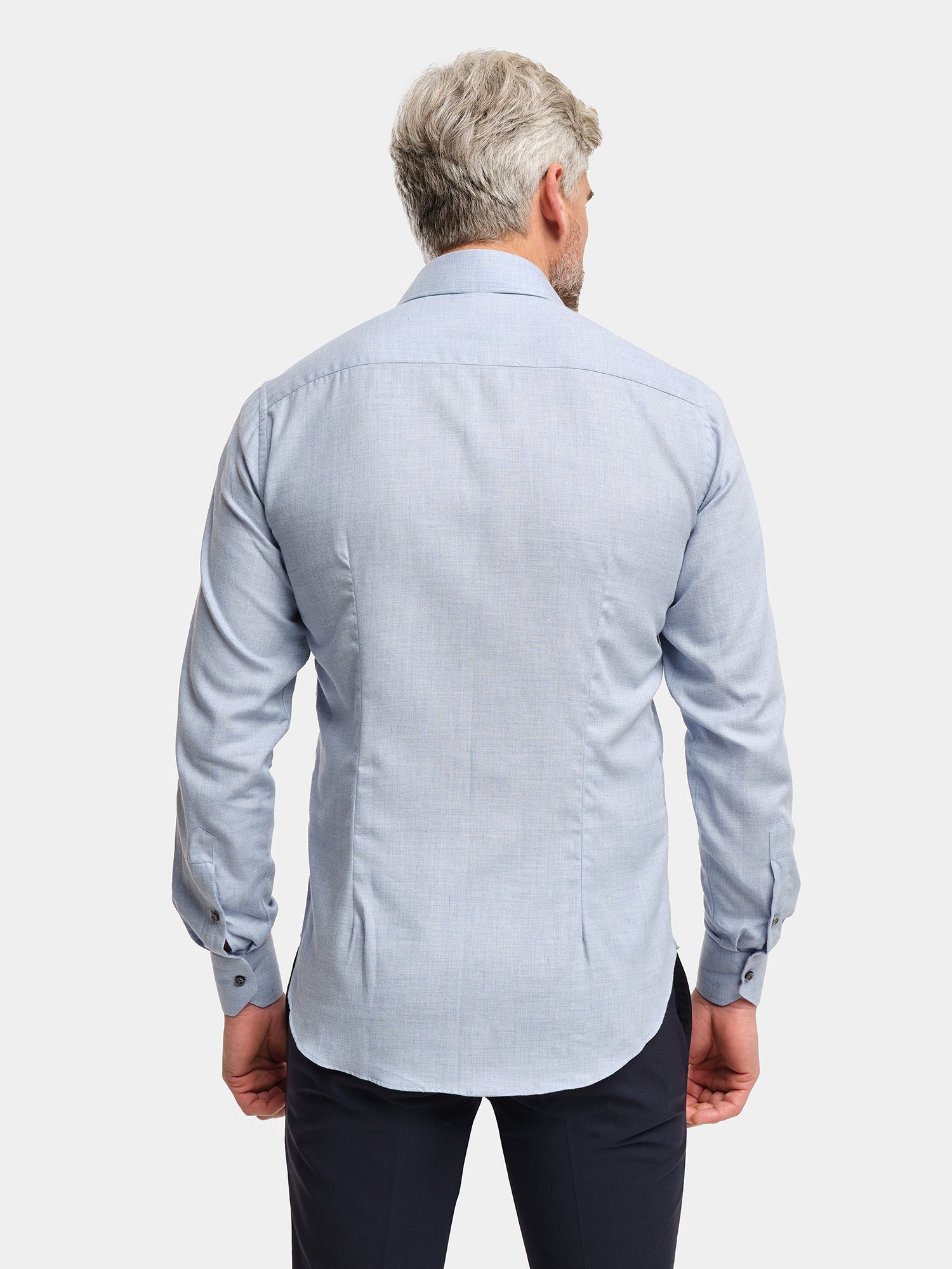 Merino Wool Shirt - Light Blue Melange