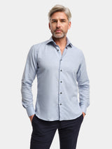 Merino Wool Shirt - Light Blue Melange