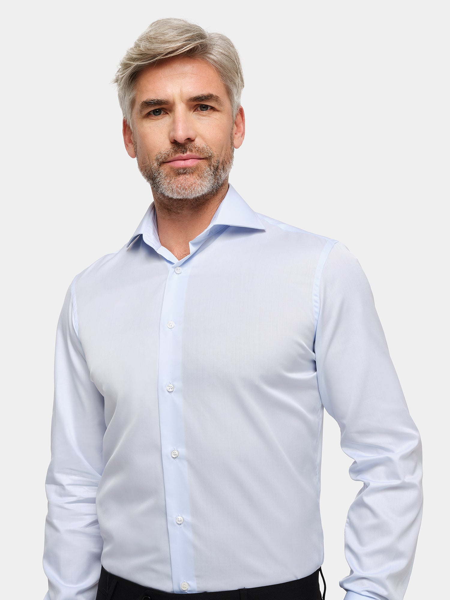 Camicia in Cotone No Iron - Twill Azzurra