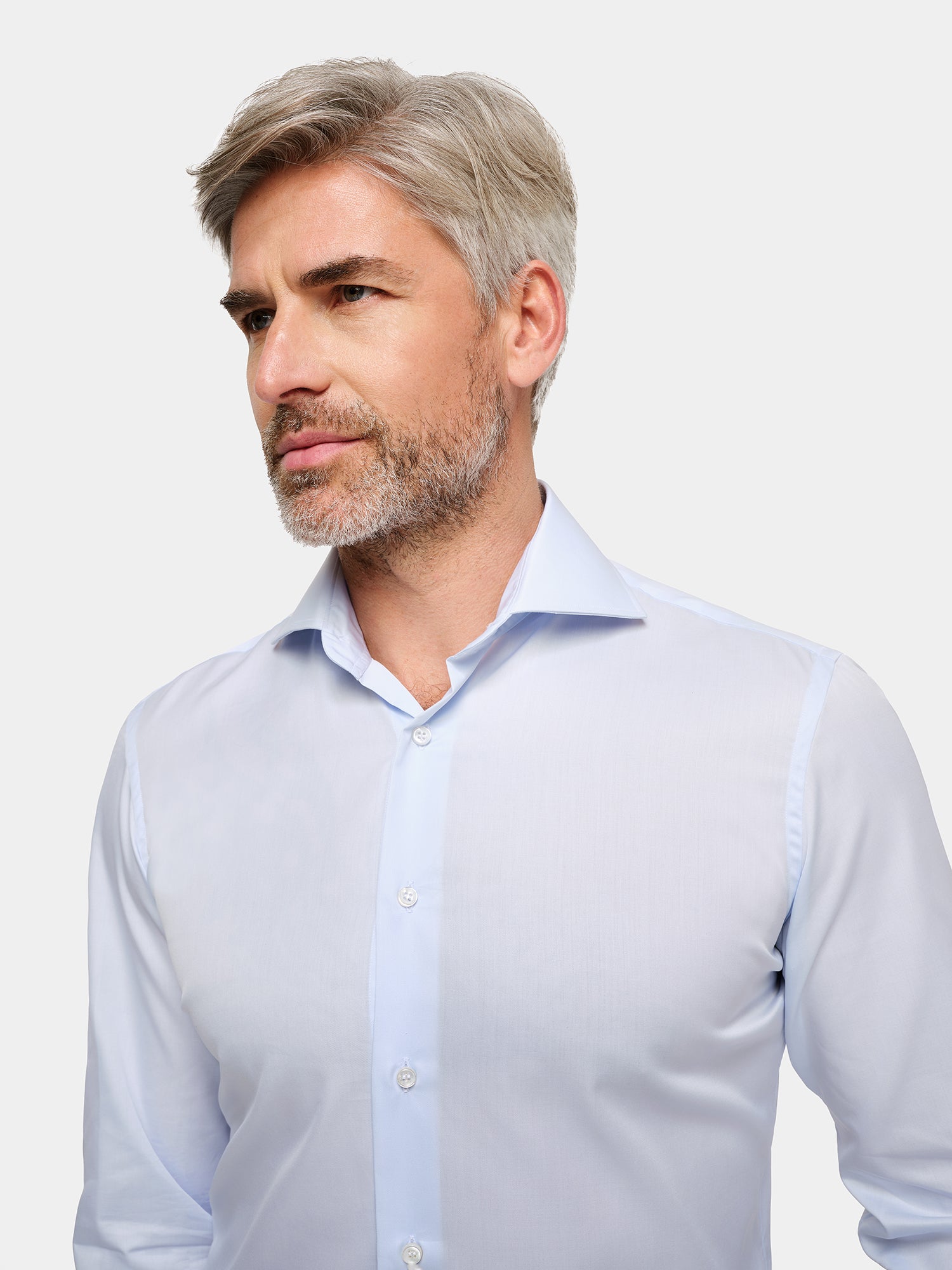 Camicia in Cotone No Iron - Twill Azzurra