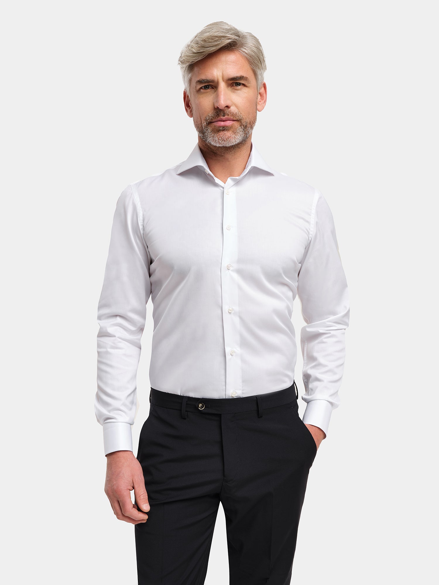 Camicia in Cotone No Iron - Twill Bianco