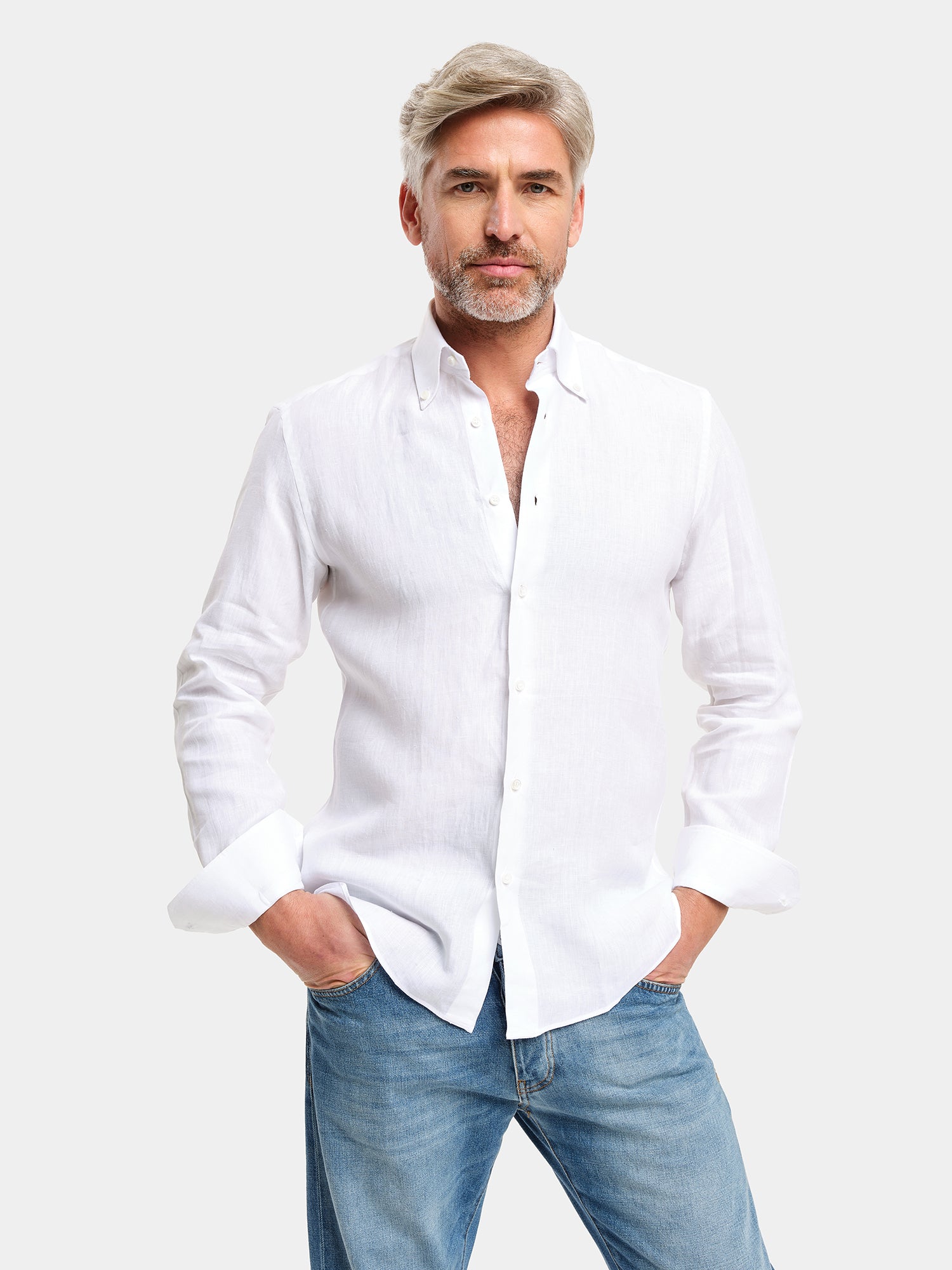 Camicia 100% Lino - Bianco