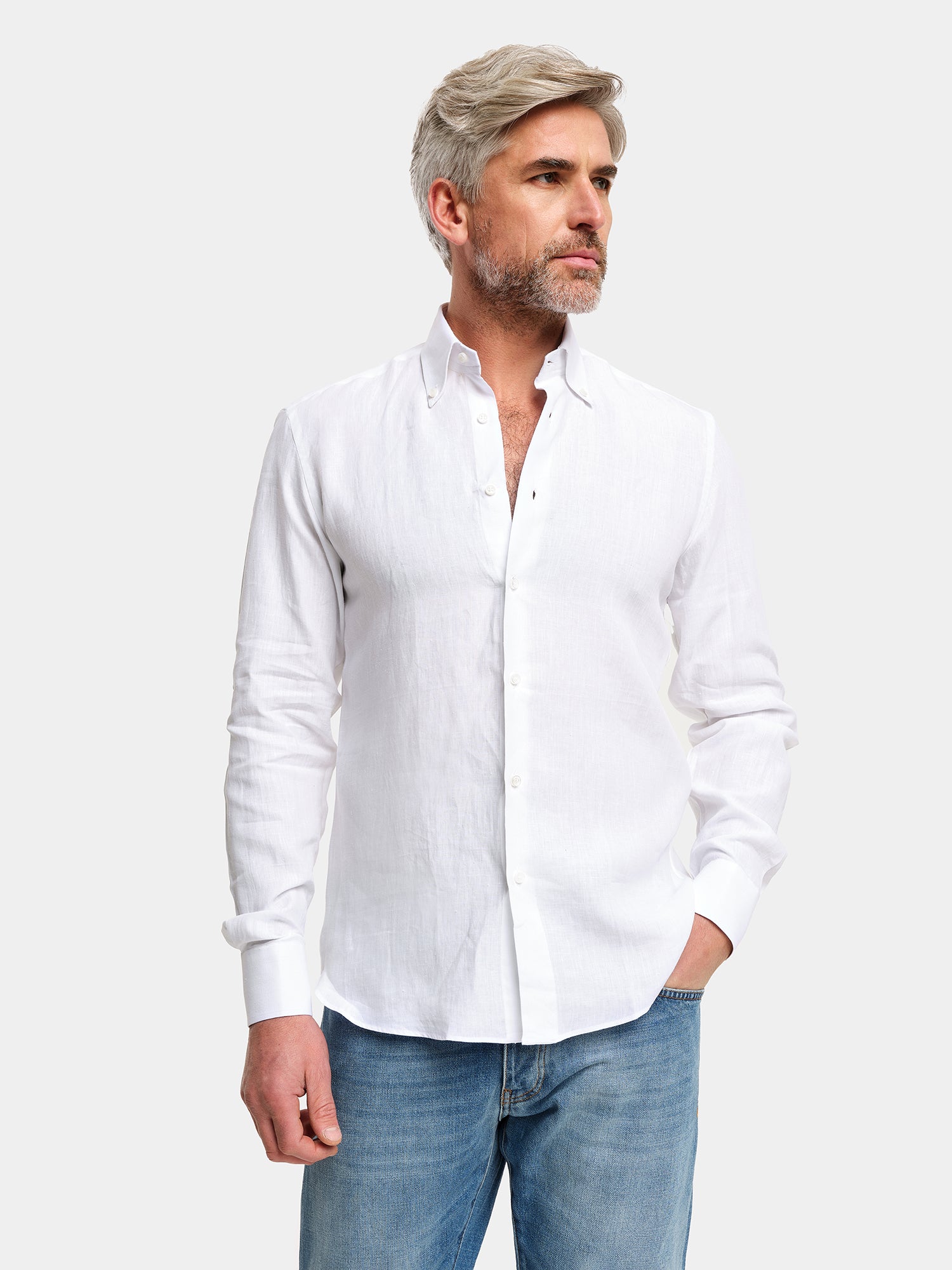 Camicia 100% Lino - Bianco